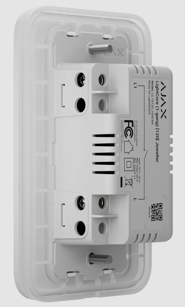 Ajax LightSwitch 1-Gang 120V Jeweller Smart Light Switch – North & South American Frequency