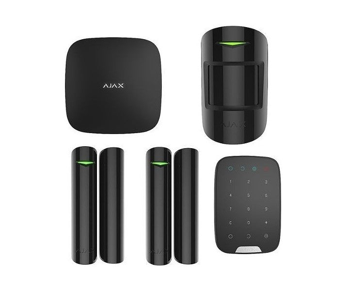 AJAX Intrusion Kit with (1) Hub 2 Jeweller Control Panel, (1) MotionProtect Jeweller Detector, (2) DoorProtect Jeweller Opening Detector, (1) KeyPad Jeweller, White