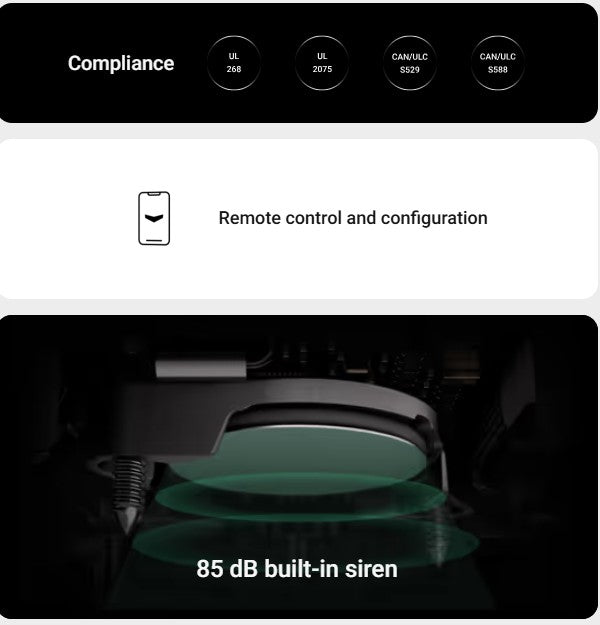 AJAX Wireless Combined Heat, Smoke and CO Detector with Replaceable Batteries