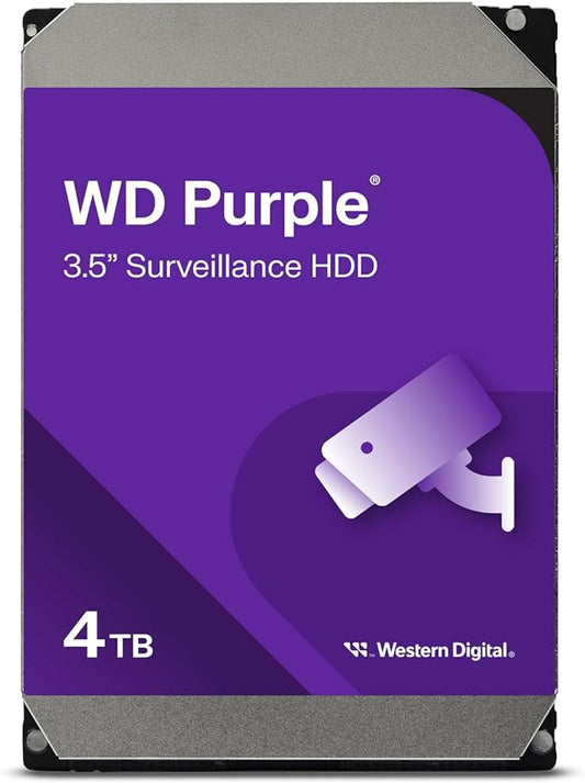 Western Digital 4TB WD Purple Surveillance Internal Hard Drive HDD - SATA 6 Gb/s, 256 MB Cache, 3.5"