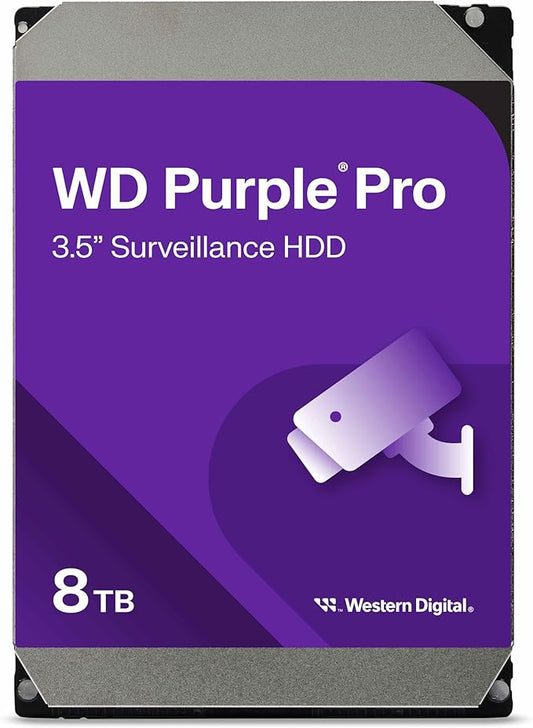 Western Digital 8TB WD Purple Pro Surveillance Internal Hard Drive HDD - SATA 6 Gb/s, 256 MB Cache, 3.5"