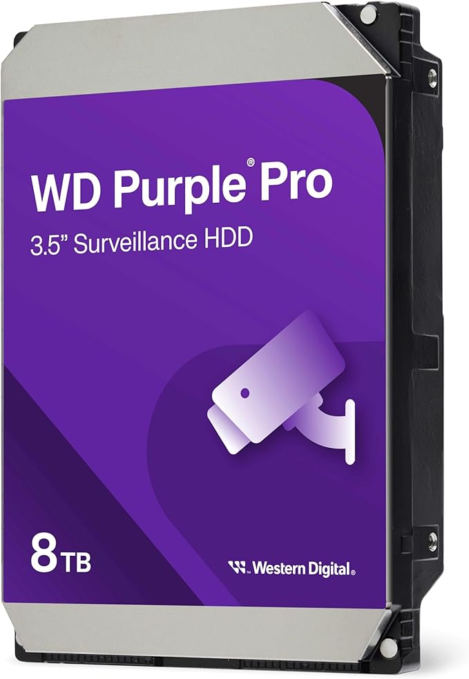 Western Digital 8TB WD Purple Pro Surveillance Internal Hard Drive HDD - SATA 6 Gb/s, 256 MB Cache, 3.5"